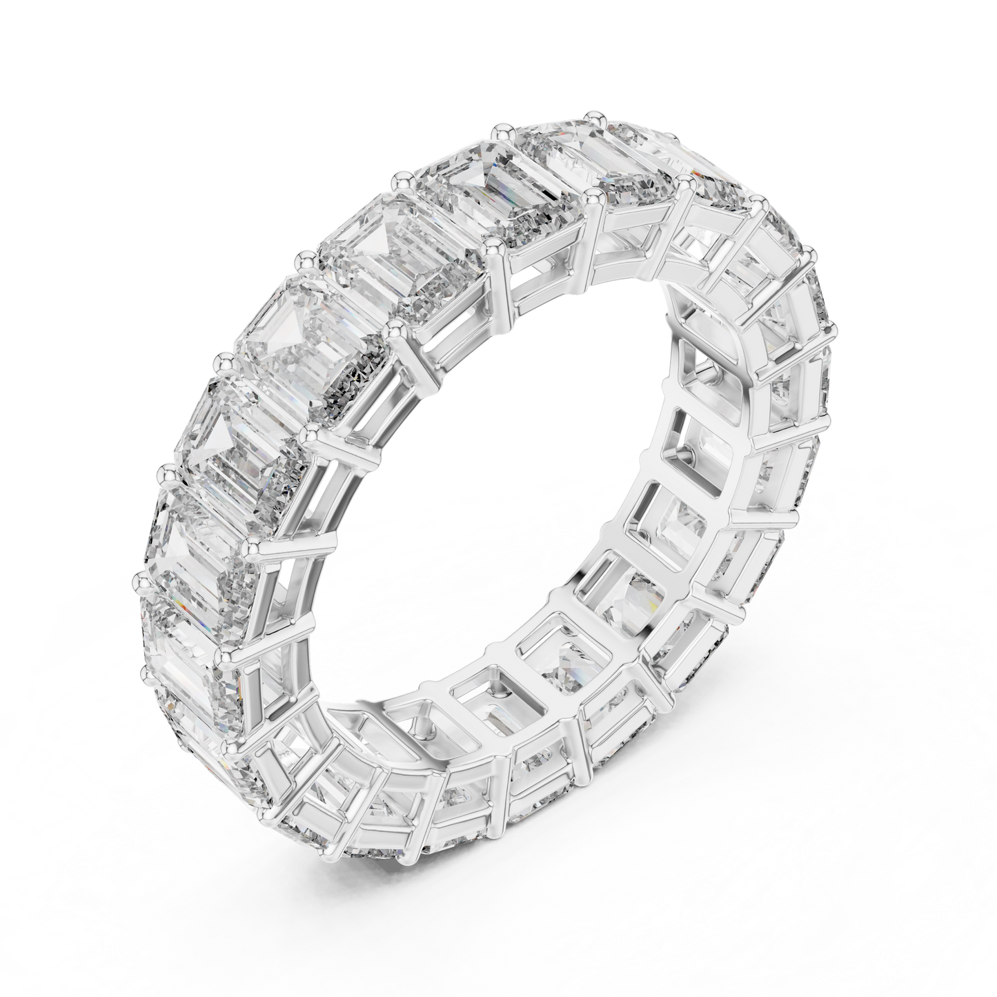 Emerald Cut Lab Grown Diamond Eternity Band