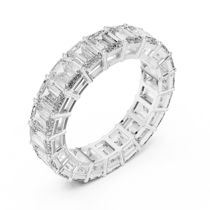 Emerald Cut Lab Grown Diamond Eternity Band