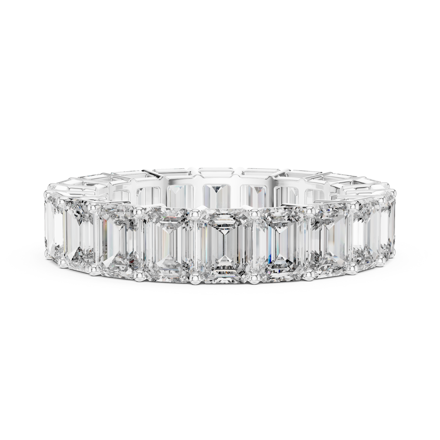 Emerald Cut Lab Grown Diamond Eternity Band