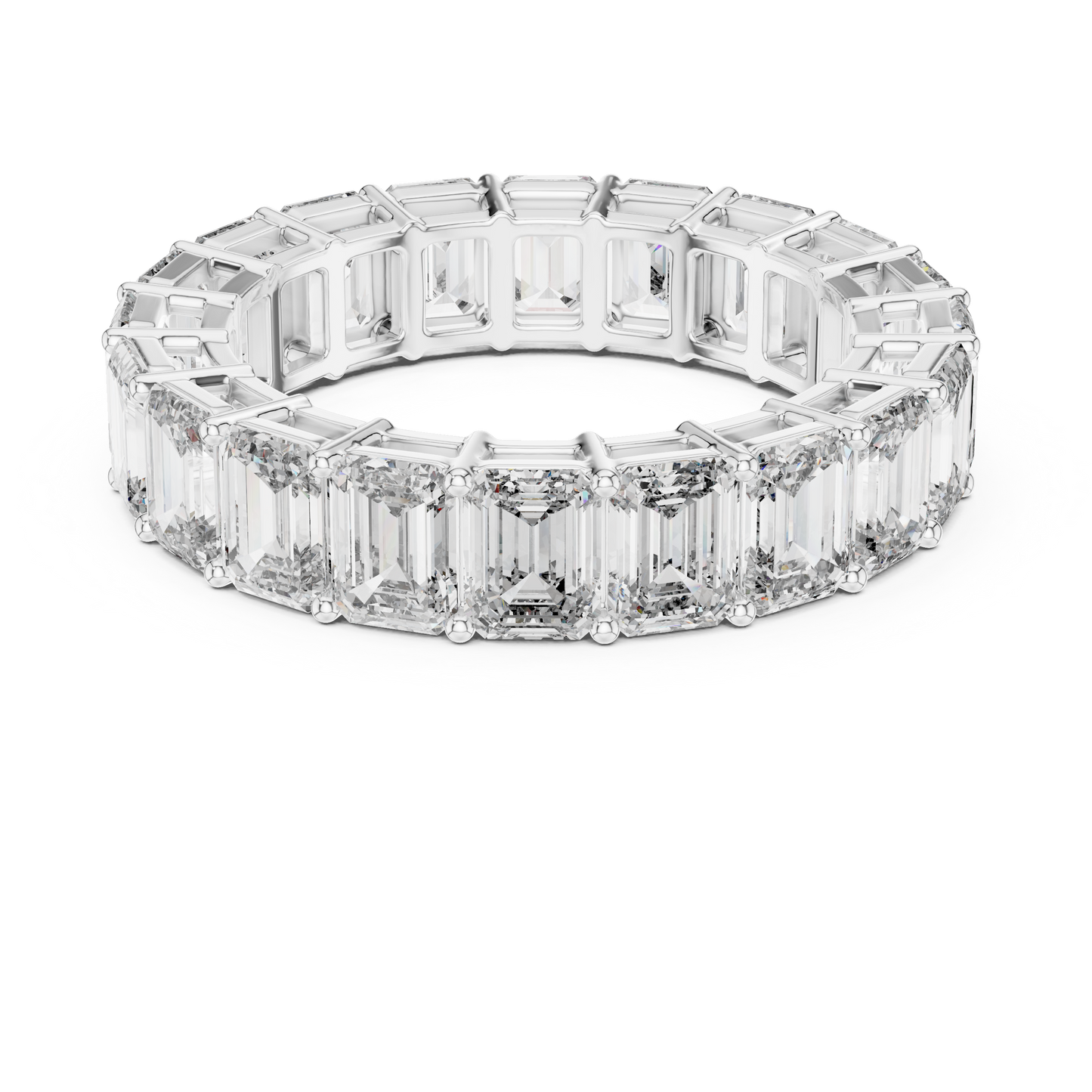 Emerald Cut Lab Grown Diamond Eternity Band