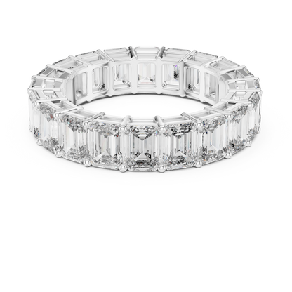 Emerald Cut Lab Grown Diamond Eternity Band