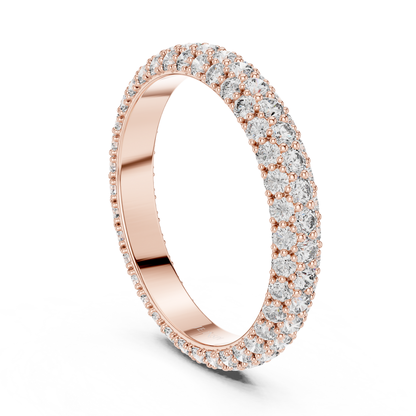 Full Eternity Triple Row Micro Pave Lab Grown Diamond Band