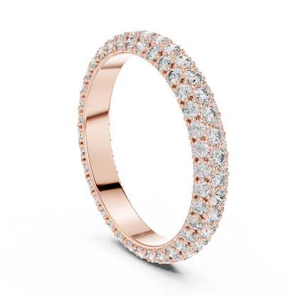 Full Eternity Triple Row Micro Pave Lab Grown Diamond Band