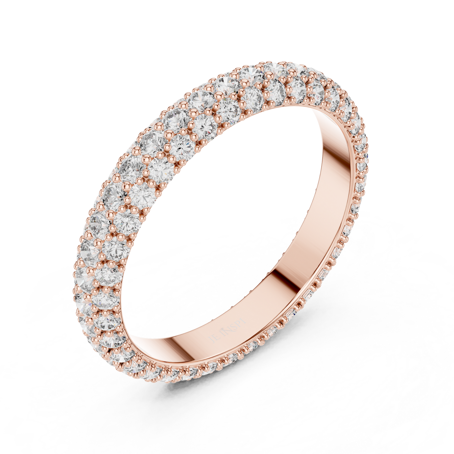 Full Eternity Triple Row Micro Pave Lab Grown Diamond Band
