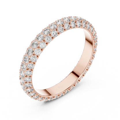 Full Eternity Triple Row Micro Pave Lab Grown Diamond Band