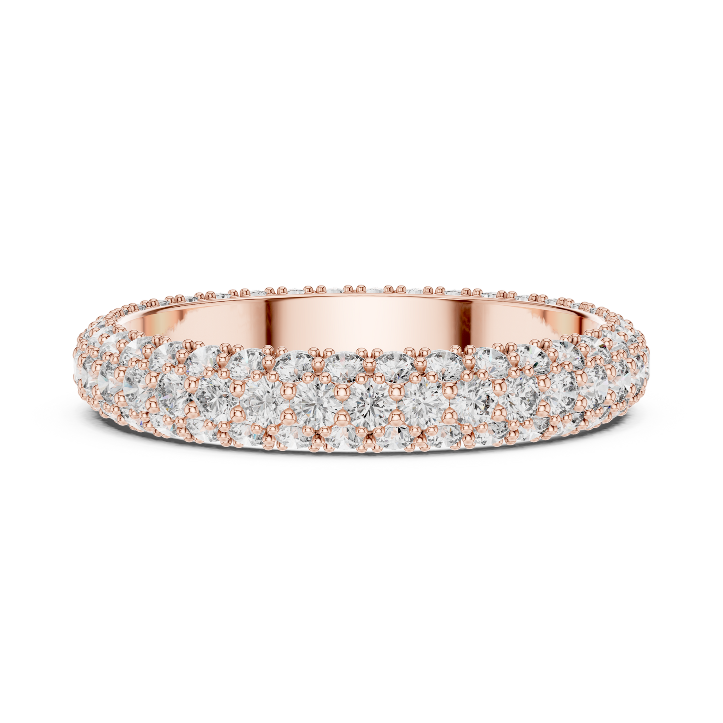 Full Eternity Triple Row Micro Pave Lab Grown Diamond Band