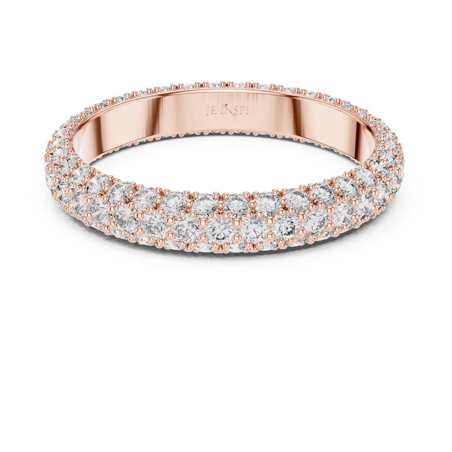 Full Eternity Triple Row Micro Pave Lab Grown Diamond Band