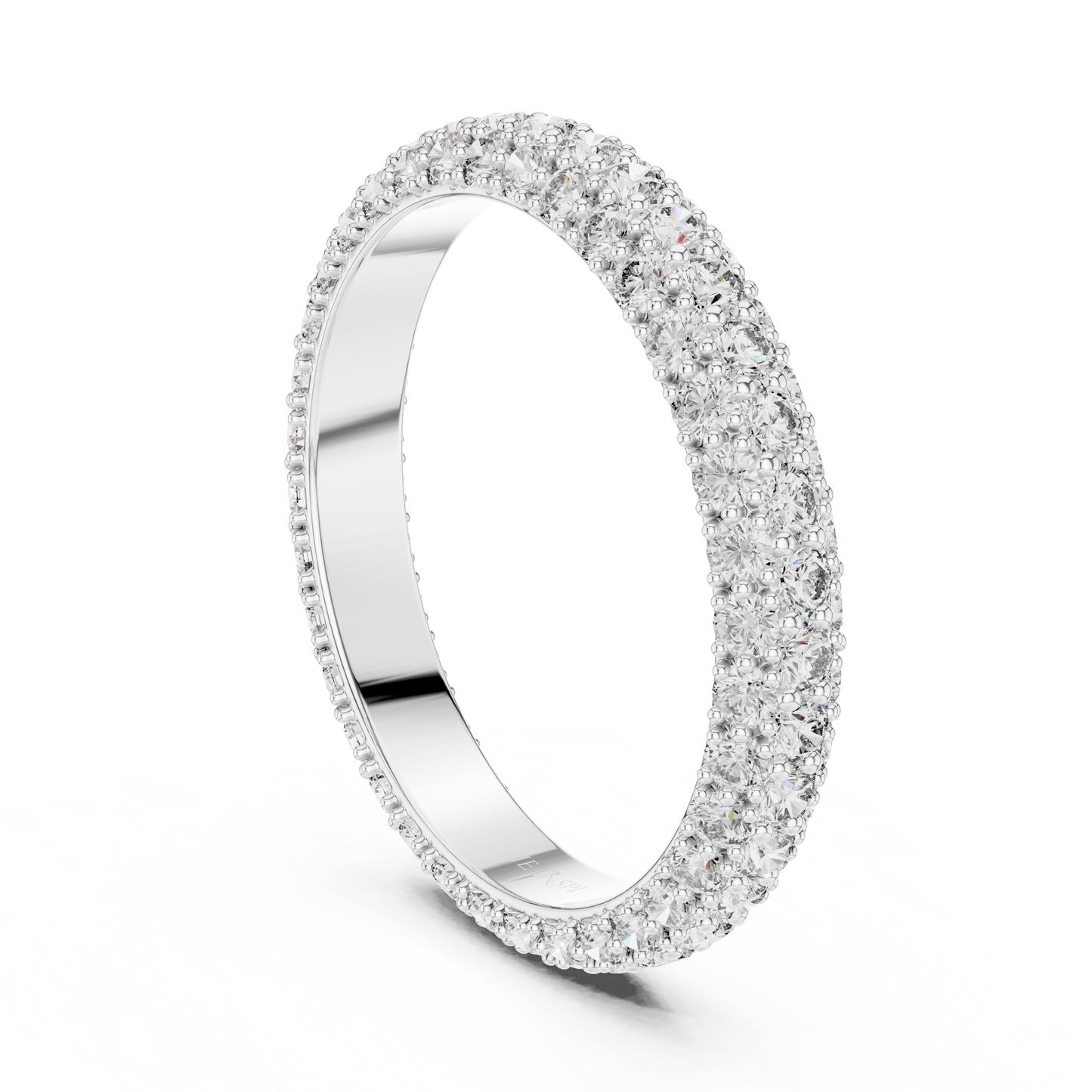 Full Eternity Triple Row Micro Pave Lab Grown Diamond Band