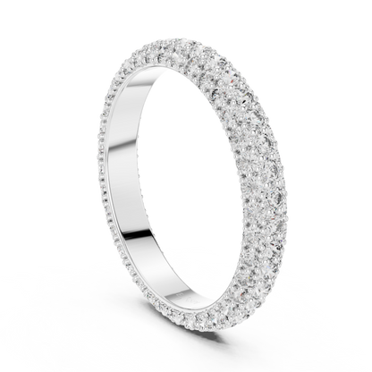 Full Eternity Triple Row Micro Pave Lab Grown Diamond Band