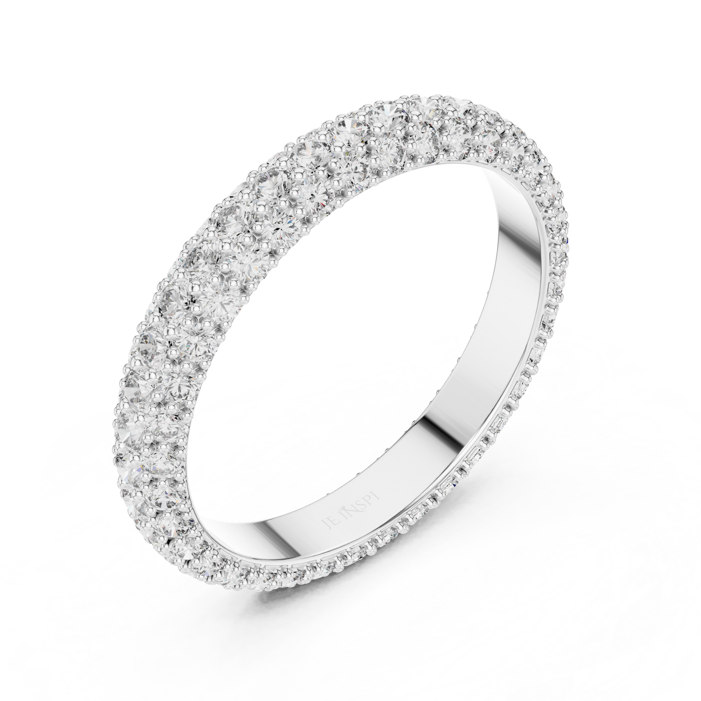 Full Eternity Triple Row Micro Pave Lab Grown Diamond Band
