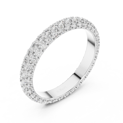 Full Eternity Triple Row Micro Pave Lab Grown Diamond Band