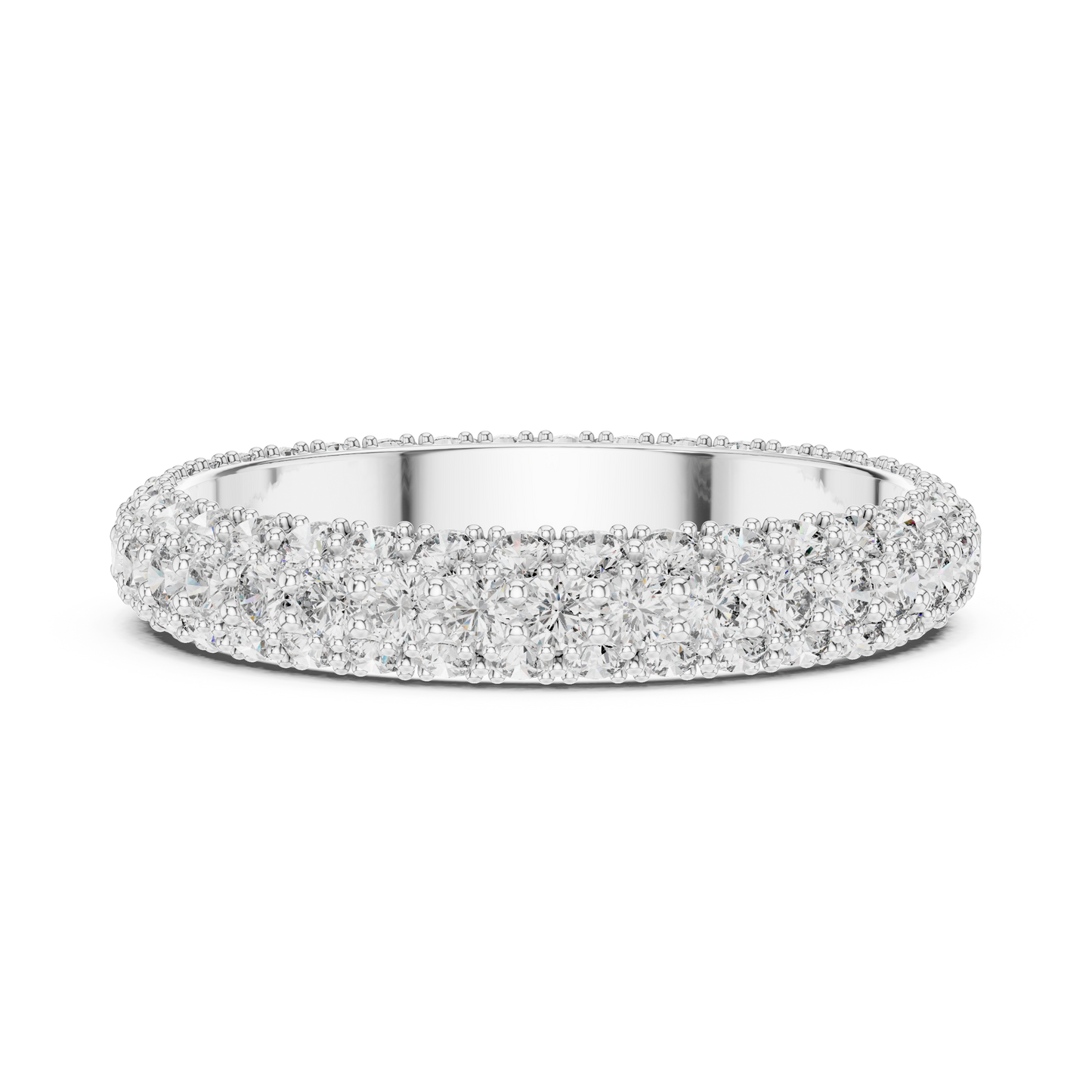 Full Eternity Triple Row Micro Pave Lab Grown Diamond Band