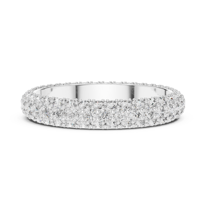 Full Eternity Triple Row Micro Pave Lab Grown Diamond Band