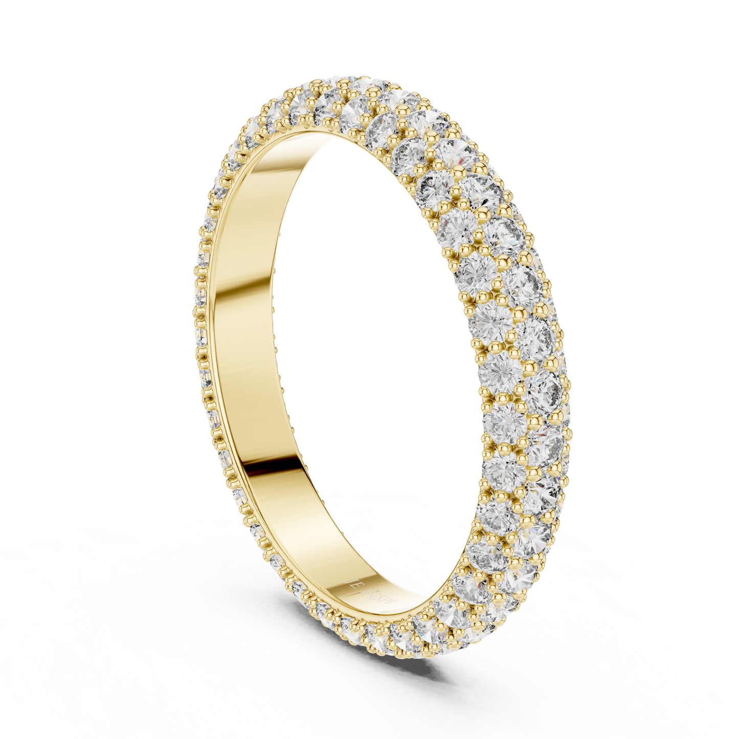 Full Eternity Triple Row Micro Pave Lab Grown Diamond Band
