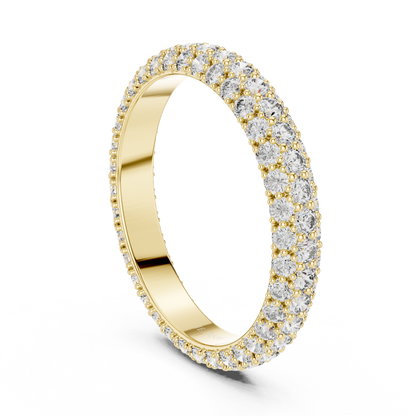 Full Eternity Triple Row Micro Pave Lab Grown Diamond Band