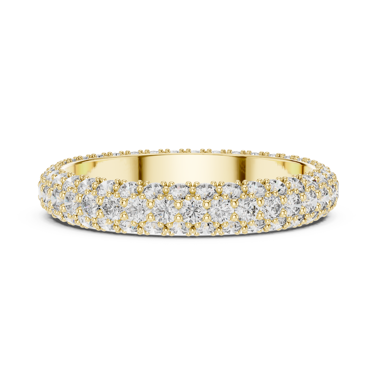 Full Eternity Triple Row Micro Pave Lab Grown Diamond Band