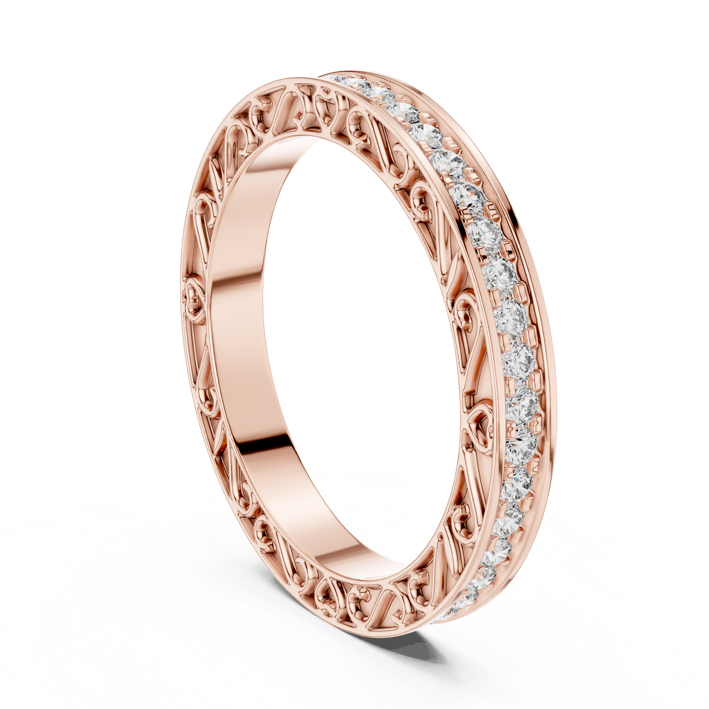 Vintage Inspired Lab Grown Diamond Wedding Band