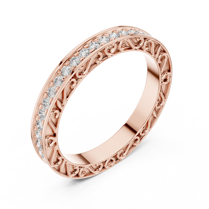 Vintage Inspired Lab Grown Diamond Wedding Band