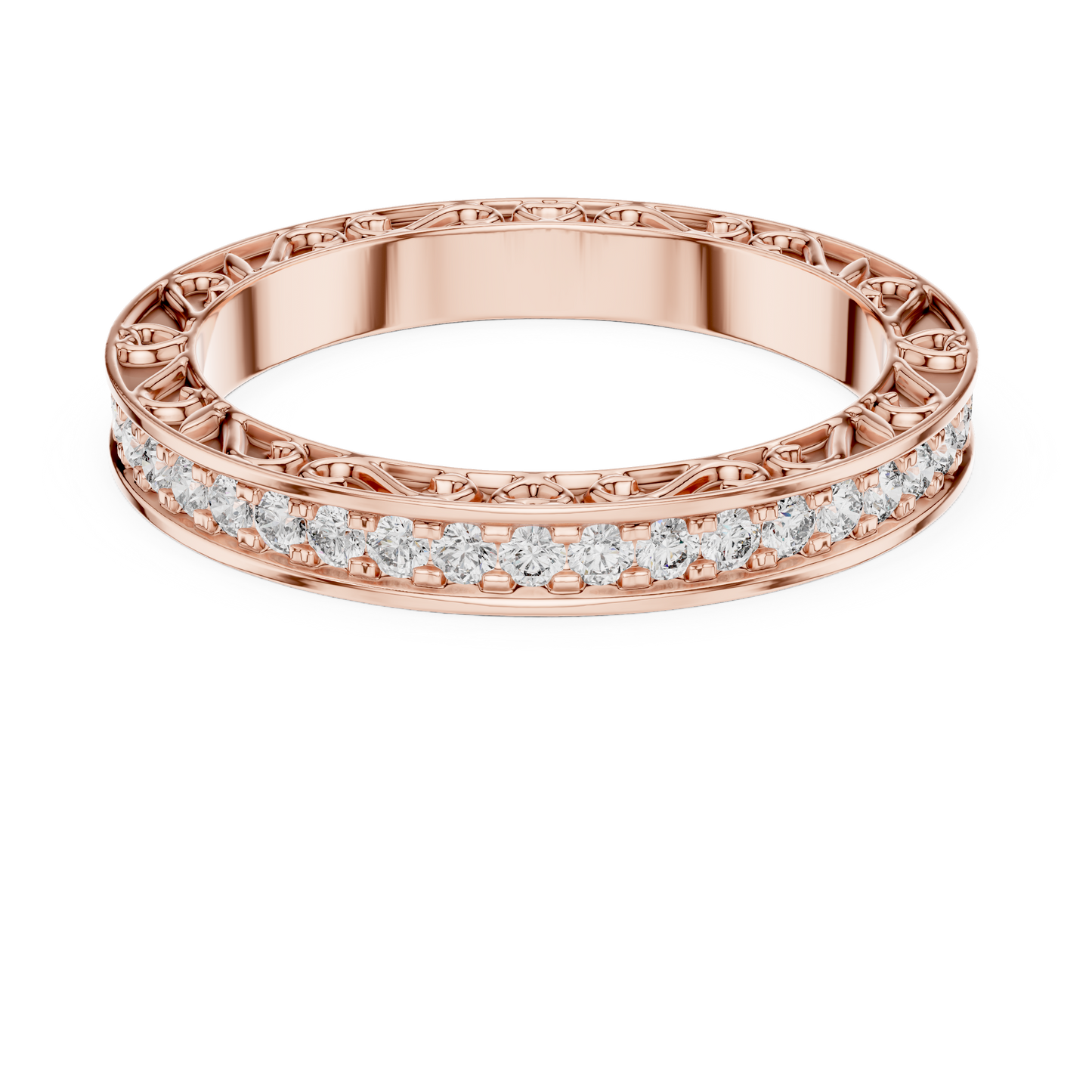 Vintage Inspired Lab Grown Diamond Wedding Band