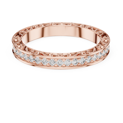 Vintage Inspired Lab Grown Diamond Wedding Band