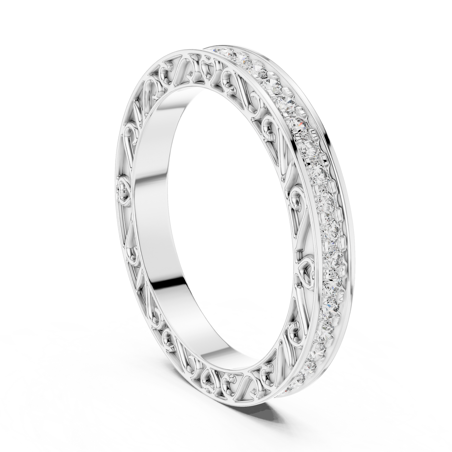 Vintage Inspired Lab Grown Diamond Wedding Band