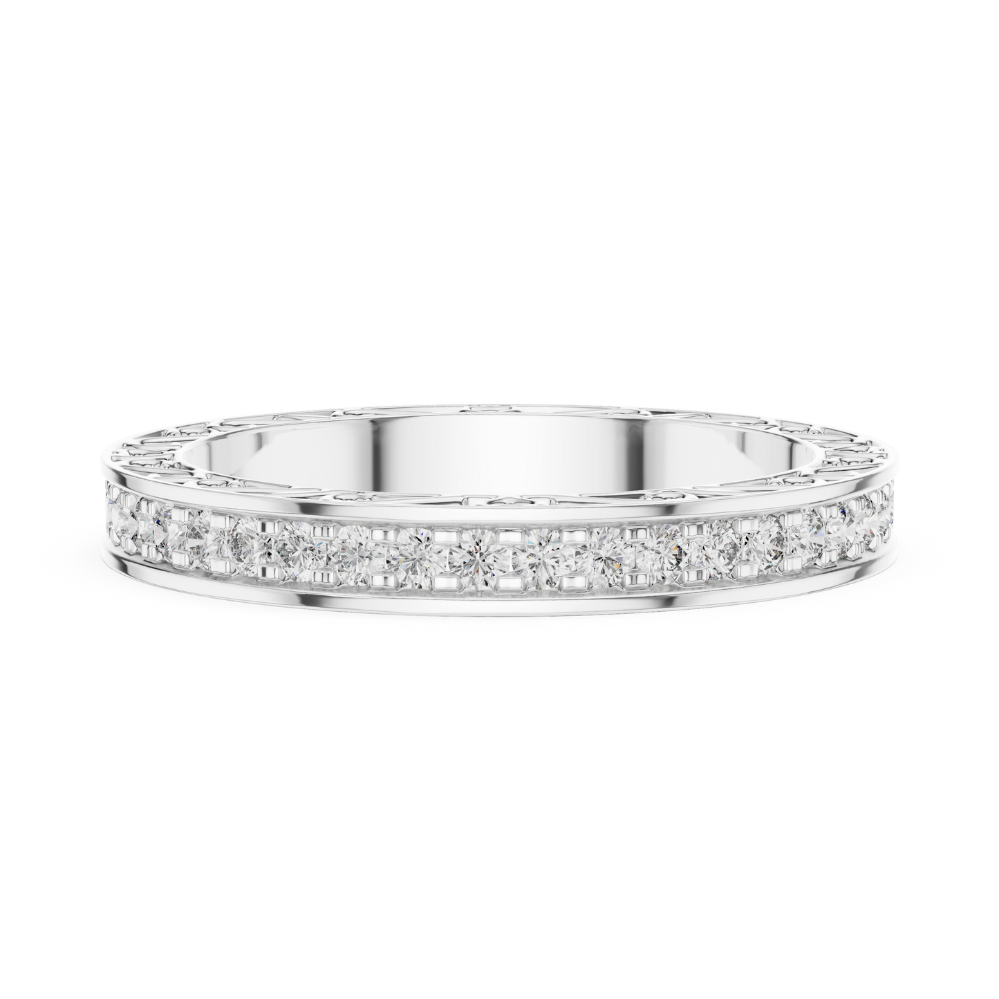 Vintage Inspired Lab Grown Diamond Wedding Band