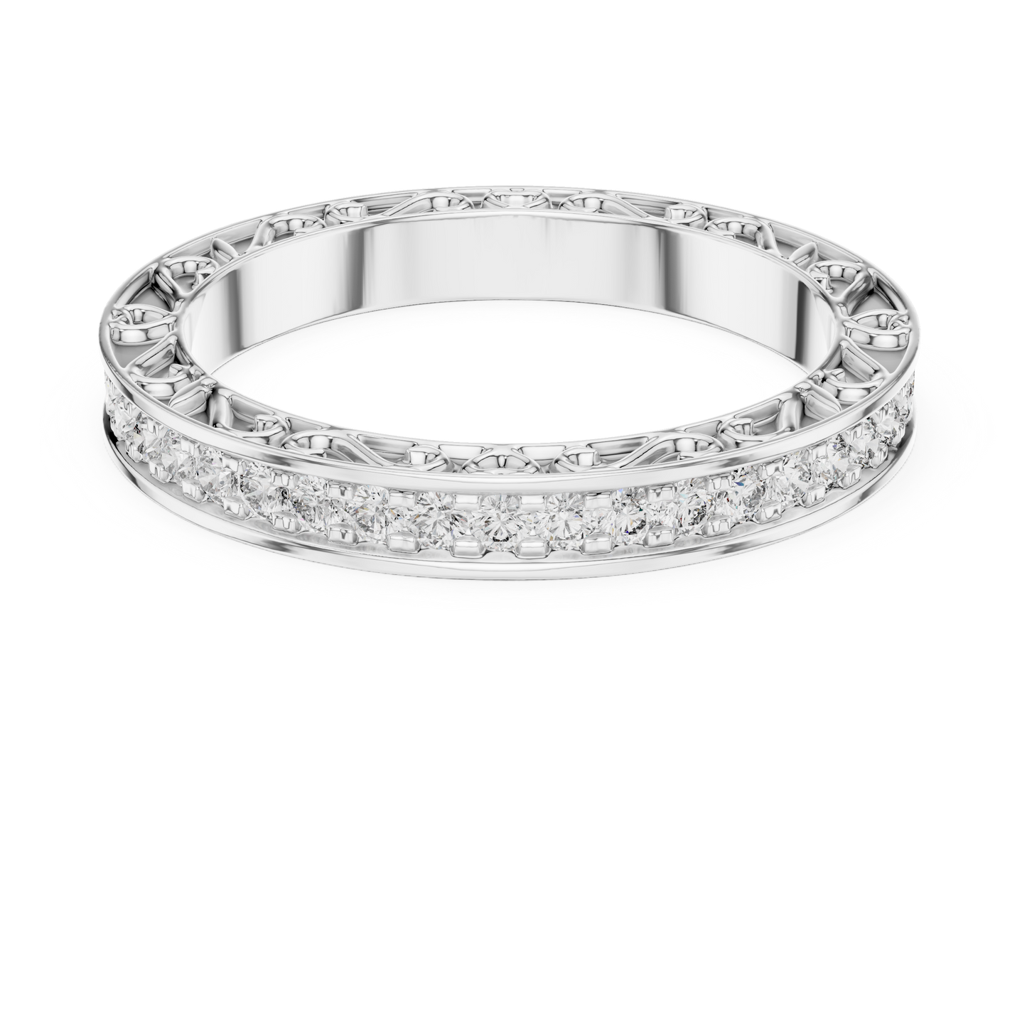 Vintage Inspired Lab Grown Diamond Wedding Band