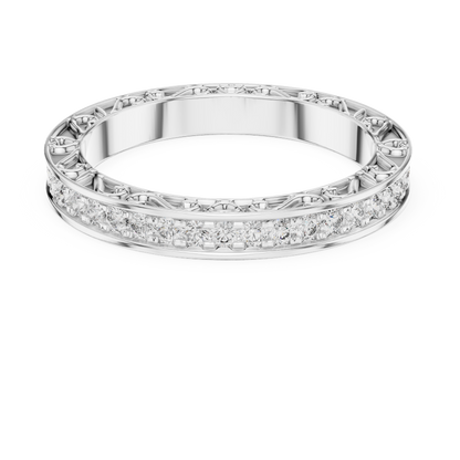 Vintage Inspired Lab Grown Diamond Wedding Band