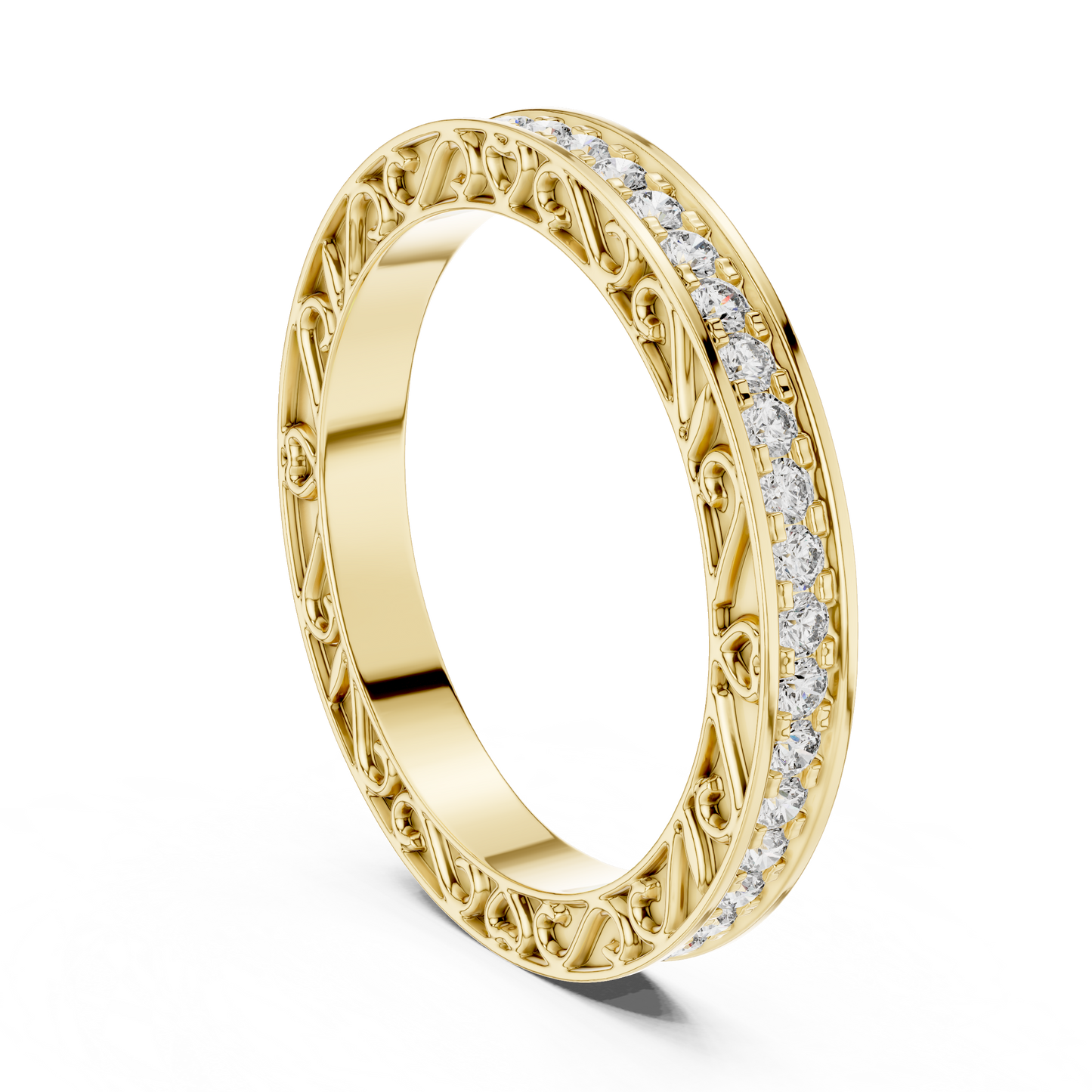 Vintage Inspired Lab Grown Diamond Wedding Band