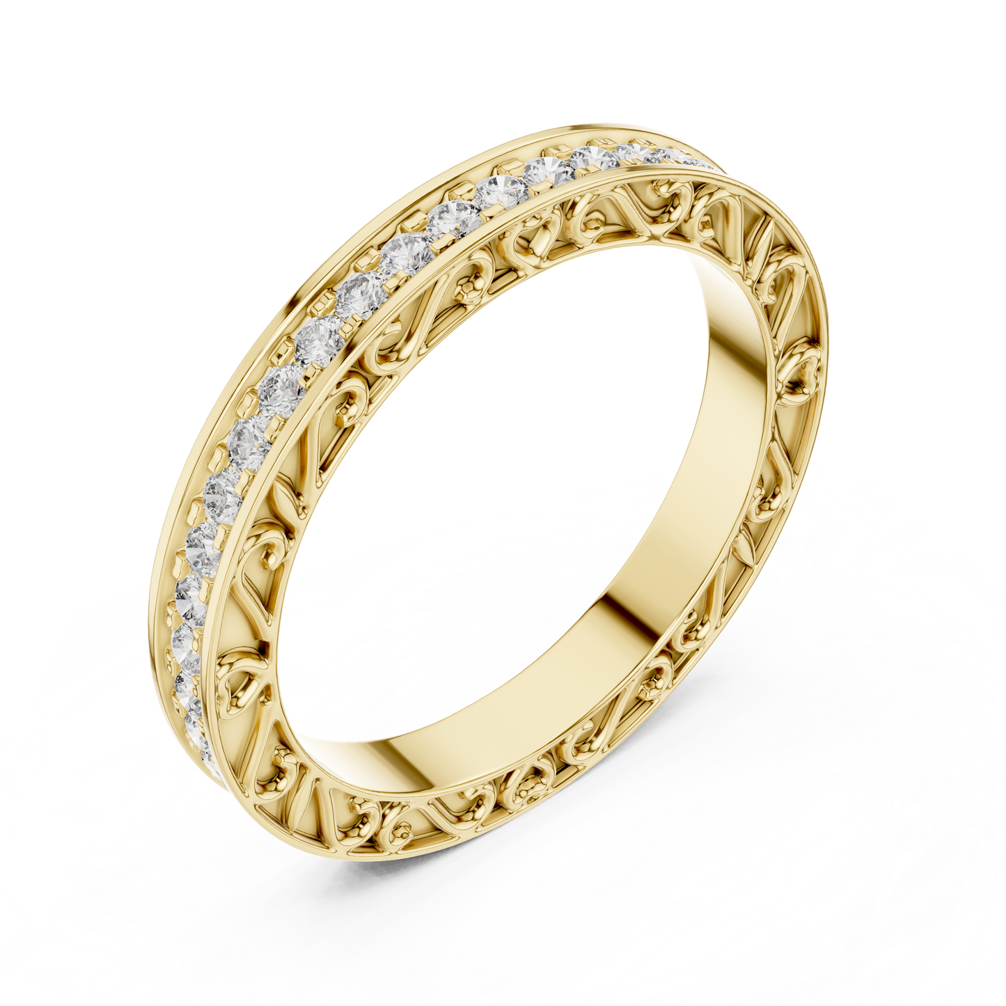 Vintage Inspired Lab Grown Diamond Wedding Band
