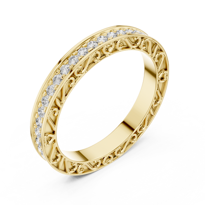 Vintage Inspired Lab Grown Diamond Wedding Band