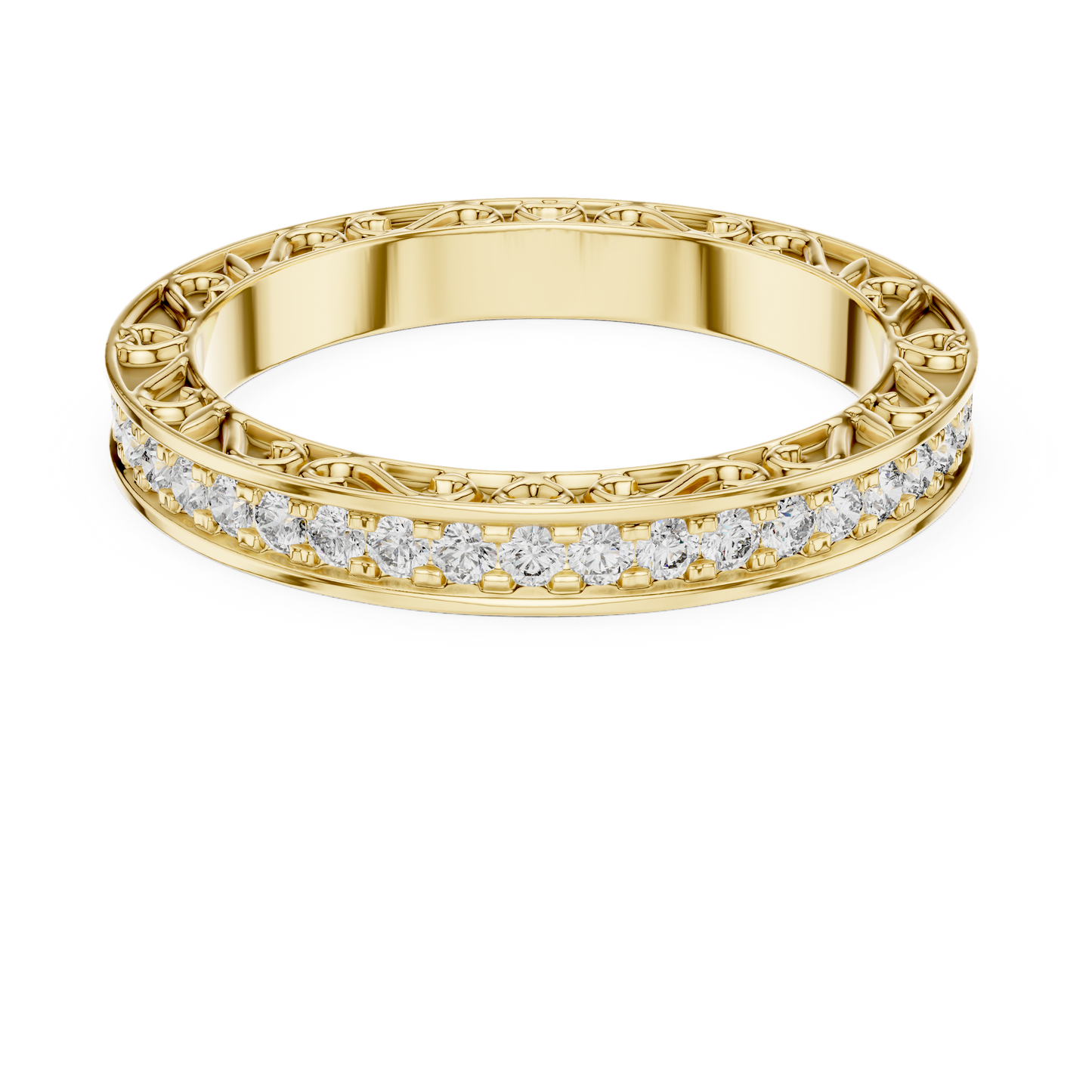 Vintage Inspired Lab Grown Diamond Wedding Band