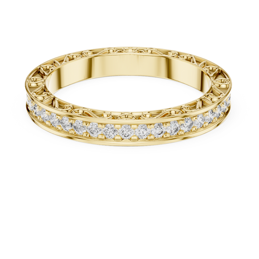 Vintage Inspired Lab Grown Diamond Wedding Band