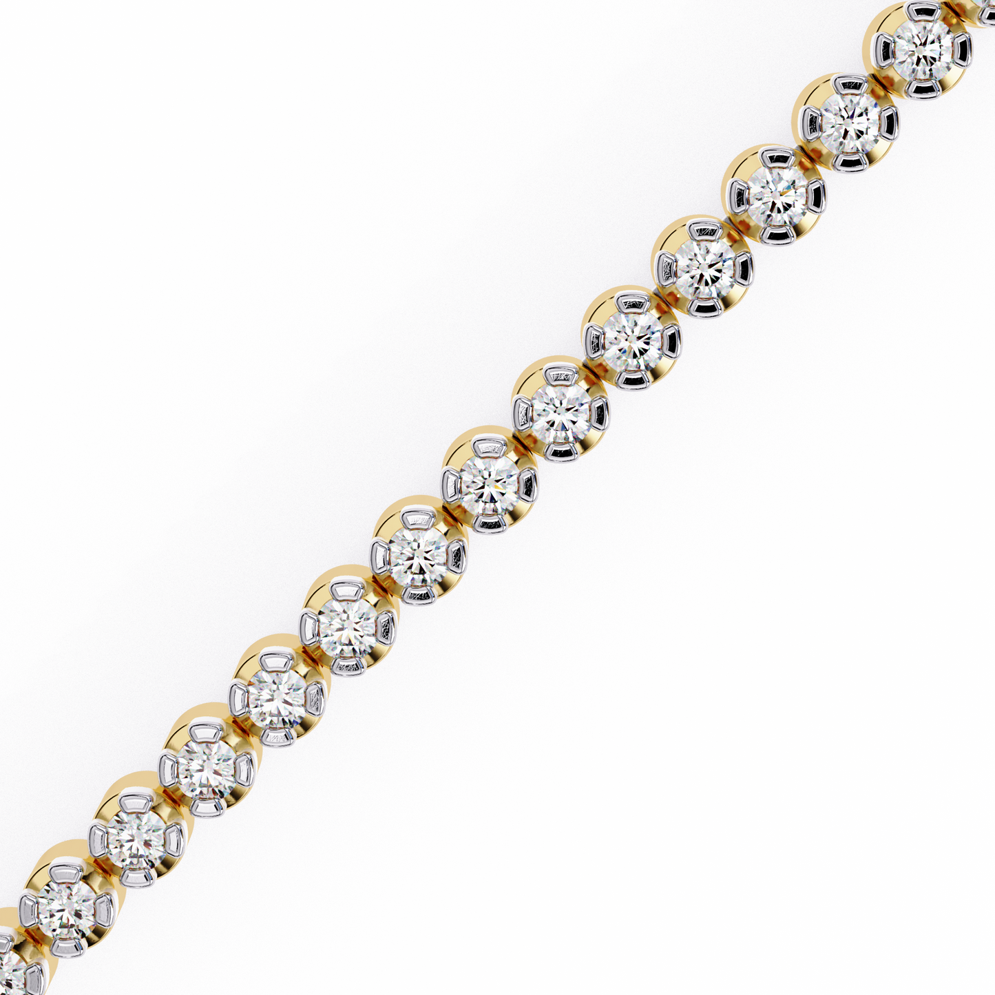 2.26 CTW Round Cut Lab Grown Diamond Bezel Tennis Bracelet