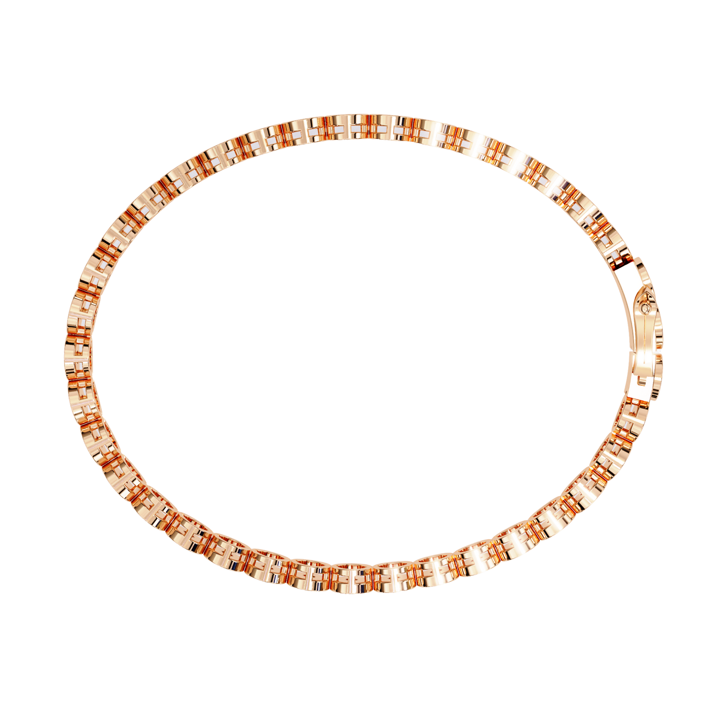 3.0 CTW Round Cut Lab Grown Diamond Bezel Gold Bracelet