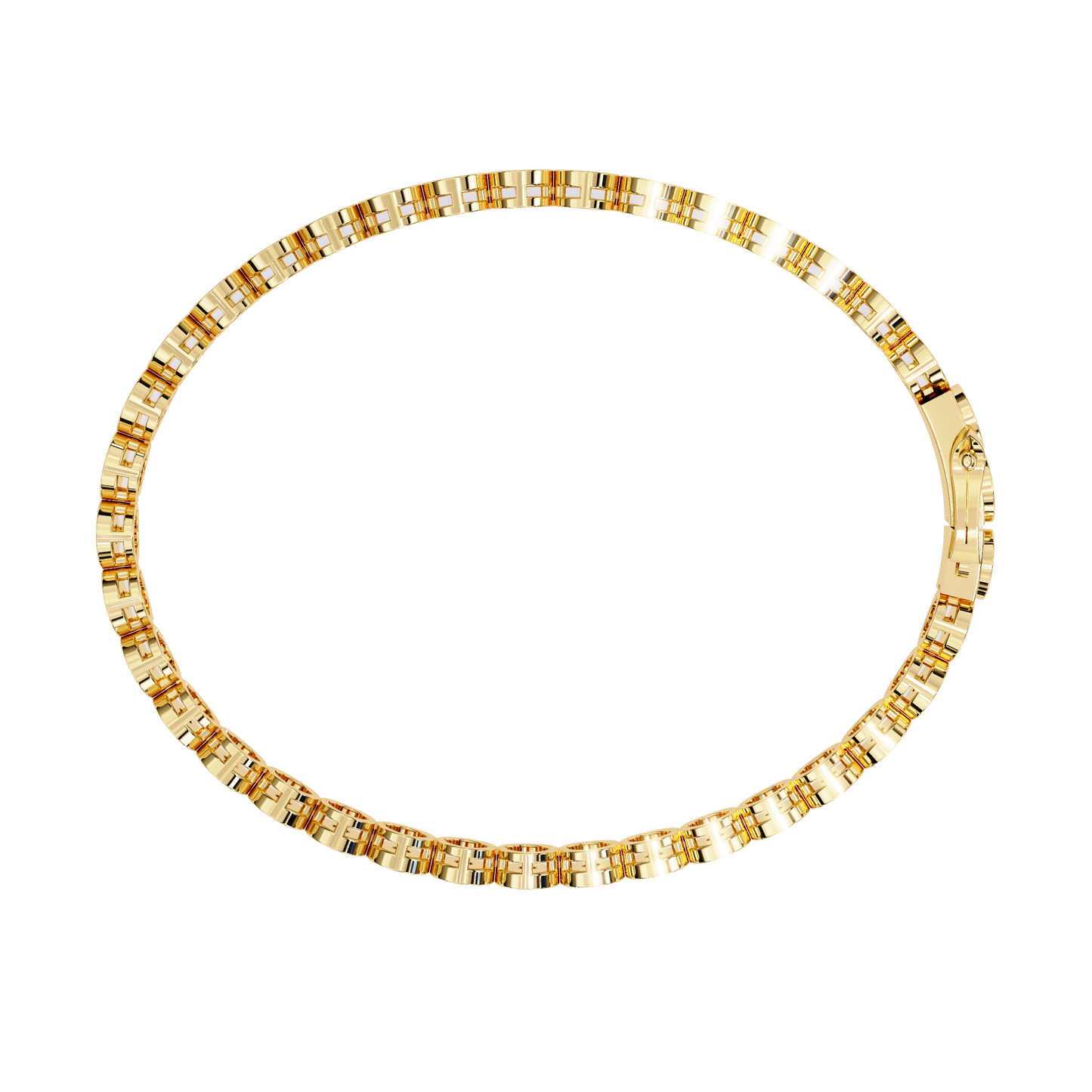 3.0 CTW Round Cut Lab Grown Diamond Bezel Gold Bracelet