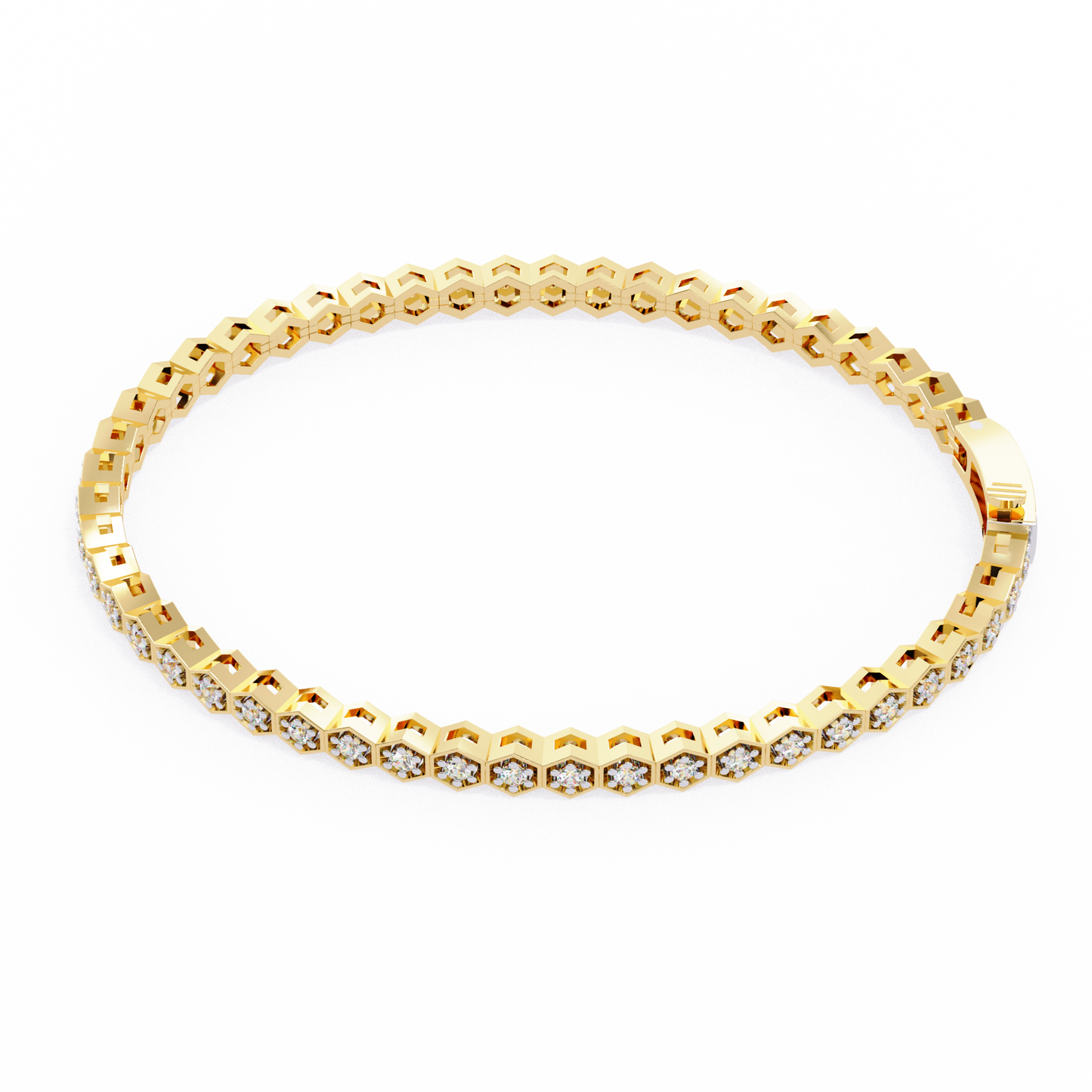 Classic Hexagon Tennis Bracelet