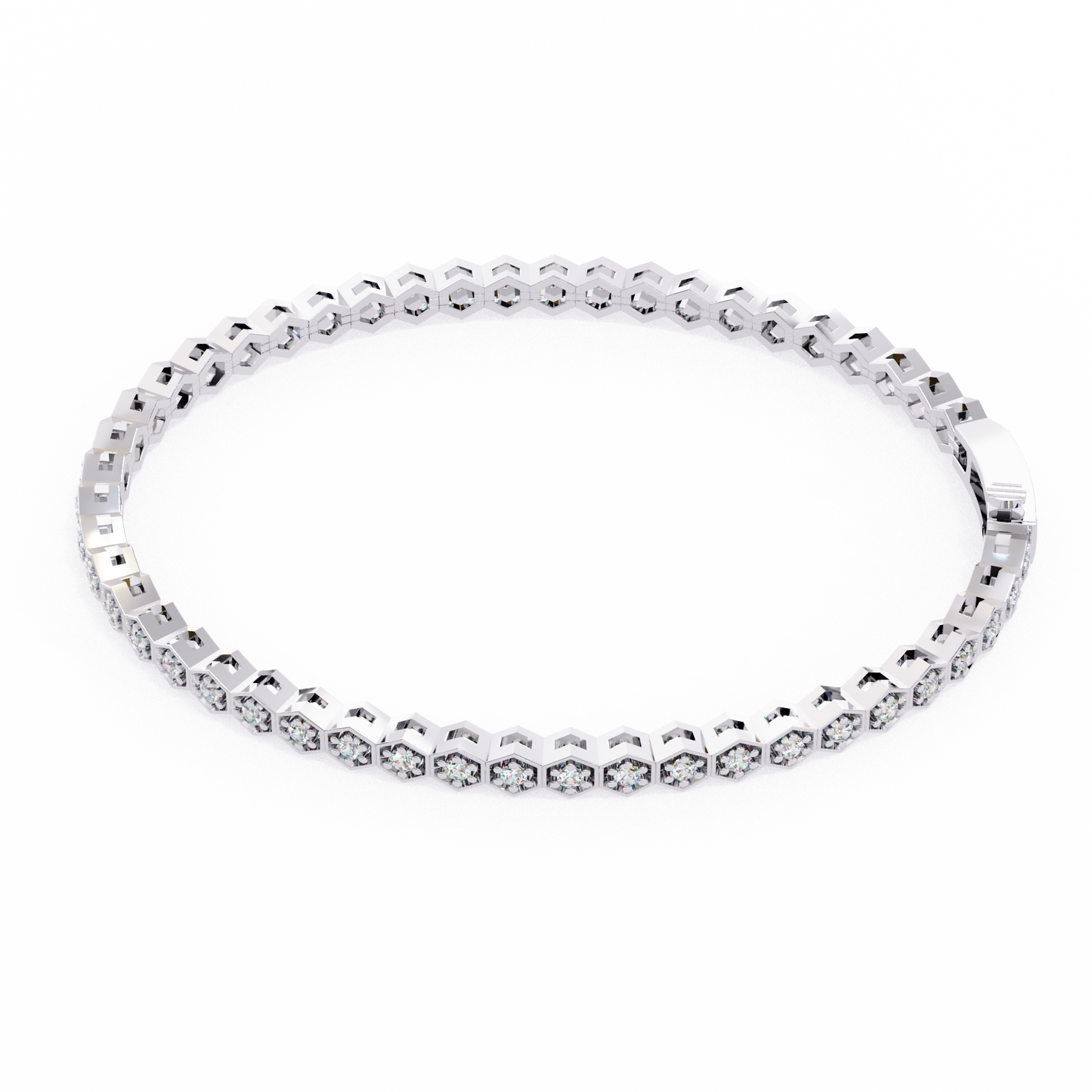 Classic Hexagon Tennis Bracelet