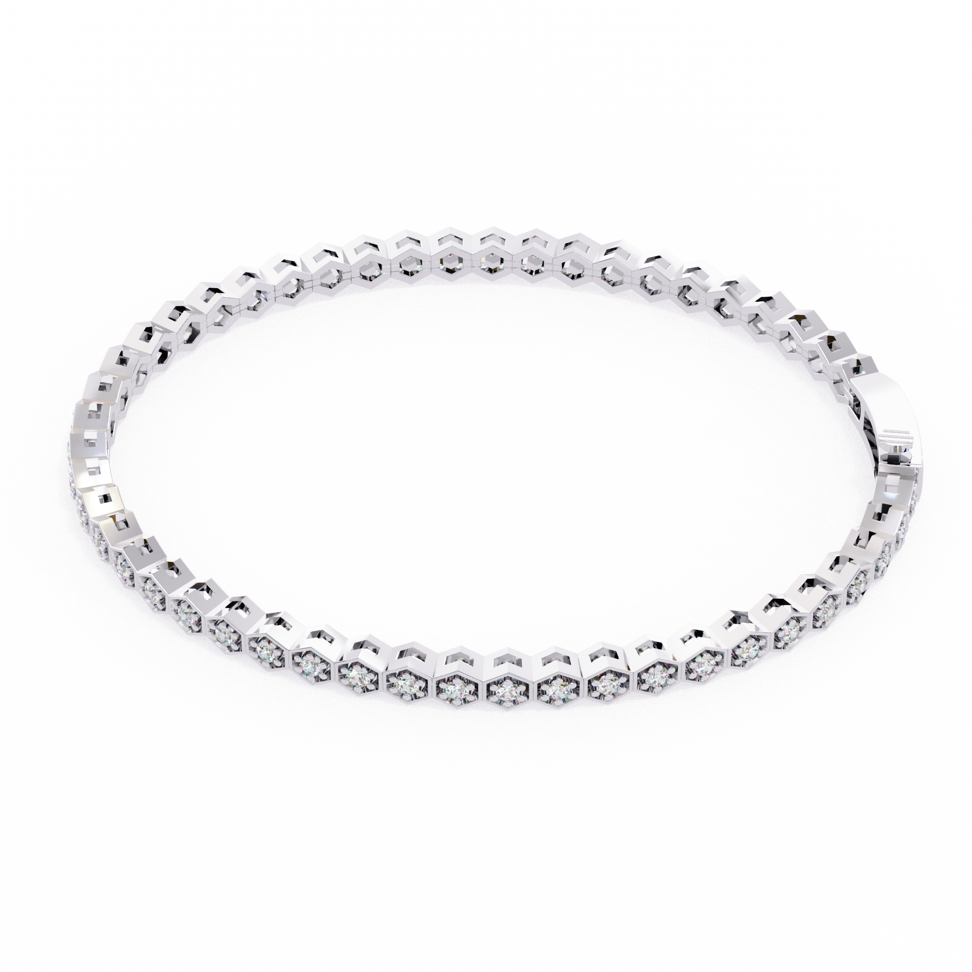 Classic Hexagon Tennis Bracelet