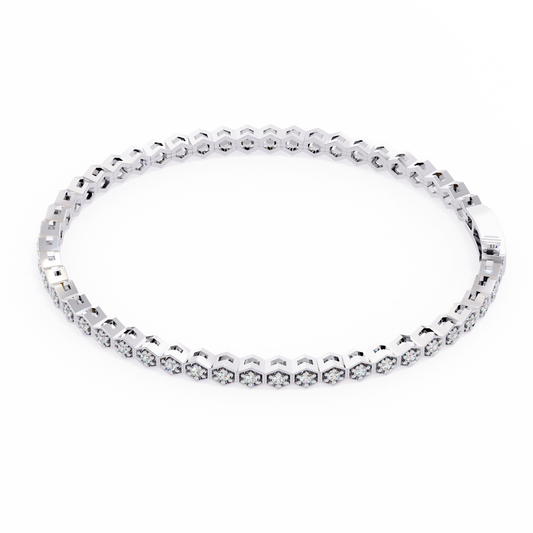 Classic Hexagon Tennis Bracelet