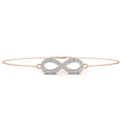 0.45 CTW Round Cut Lab Grown Diamond Pave Infinity Bracelet