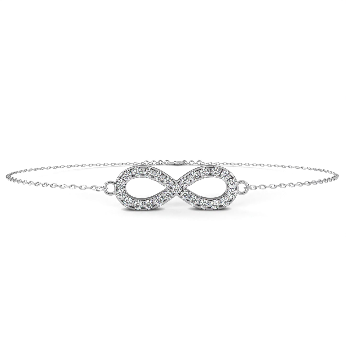 0.45 CTW Round Cut Lab Grown Diamond Pave Infinity Bracelet