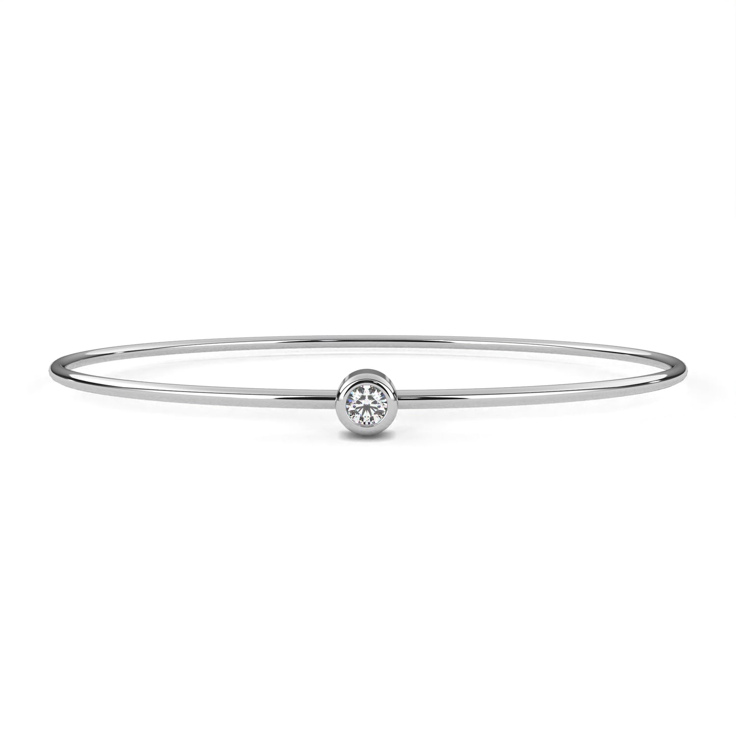 Bezel Solitaire Round Bangle