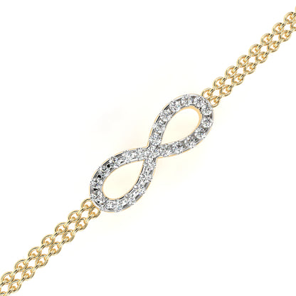 0.45 CTW Round Cut Lab Grown Diamond Infinity Double Chain Bracelet