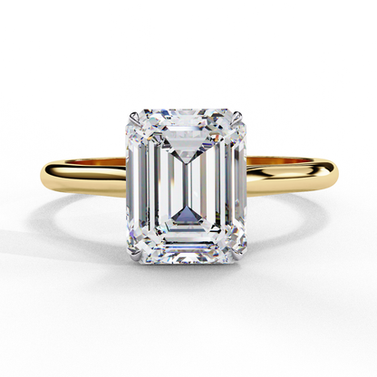 3.0 Ct Emerald Cut F-VS Lab Grown Diamond Solitaire Engagement Ring