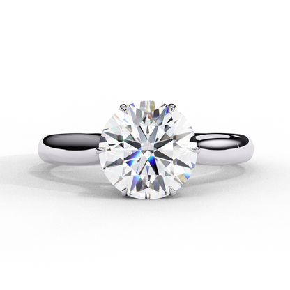 2.0 Ct Round Cut E-VS1 Lab Grown Diamond Cathedral Engagement Ring