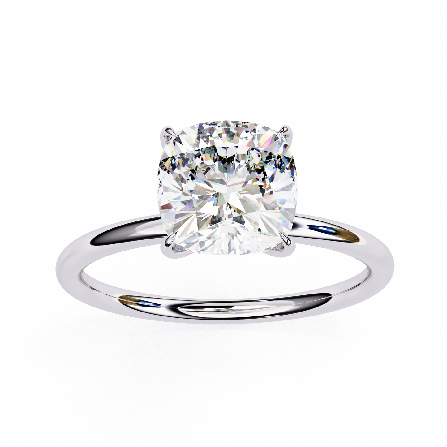 1.25 Ct Cushion Cut Lab Grown Diamond Solitaire Engagement Ring