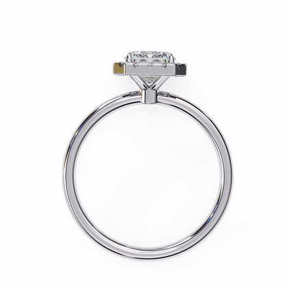 2.55 Ct Radiant Cut Lab Grown Diamond Halo White Gold Engagement Ring