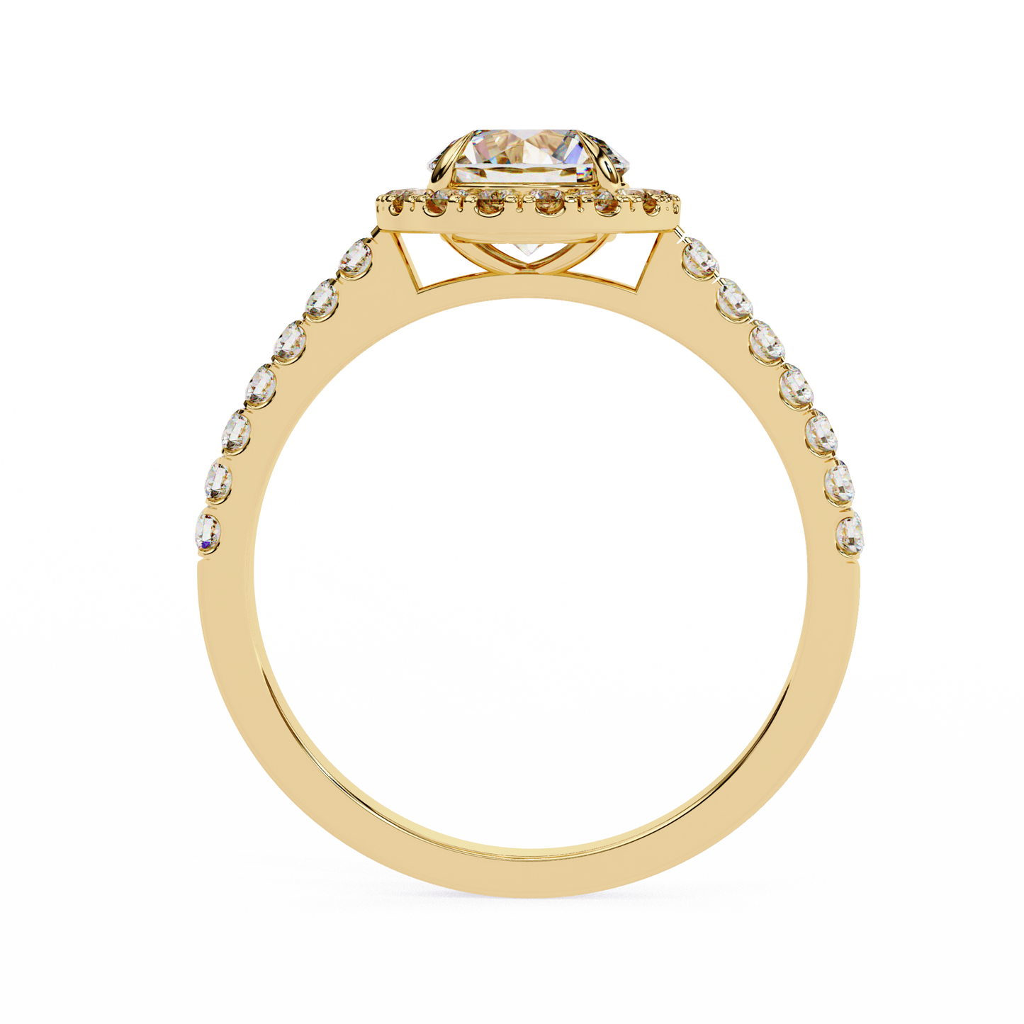 2.45 Ct Round Cut Lab Grown Diamond Pave Gold Engagement Ring