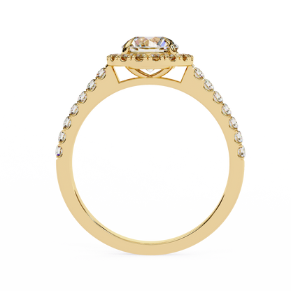 2.45 Ct Round Cut Lab Grown Diamond Pave Gold Engagement Ring